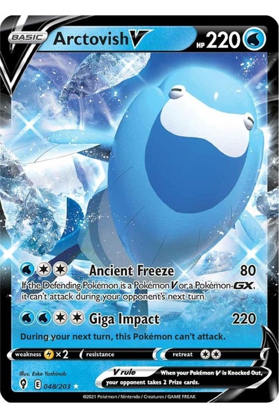 Pokemon TCG Arctovish V # 48 Pokemon Evolving Skies Original Card