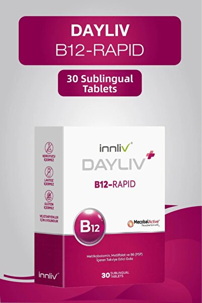 DAYLIV فيتامين B12 سريع المفعول 1000 ميكروغرام بنكهة الكرز 30 قرص تحت الجلد ح...