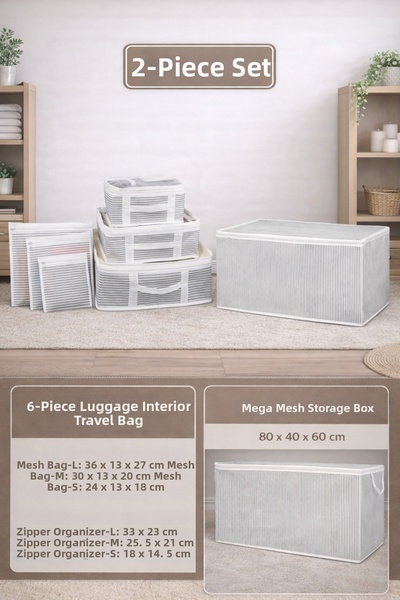 PONÇİK BEBEK Multi-Purpose Under-Bed Organizer Mega Quilt Storage Bag & 6-Pie...