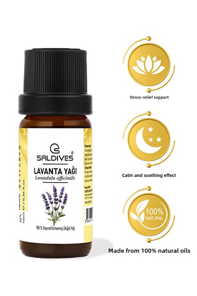 Saldives زيت اللافندر 10 مل - زيت عطري طبيعي 100% غير مخفف (زجاجة زجاجية)