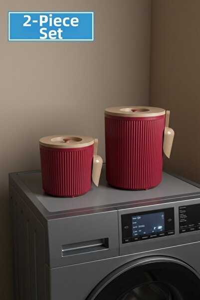 GLUS 2 bucăți Bordeaux - Cutie de depozitare pentru detergent pudră și compri...