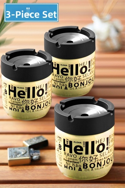 GLUS " 3 τμχ " Γυάλινο τασάκι χωρίς άρωμα