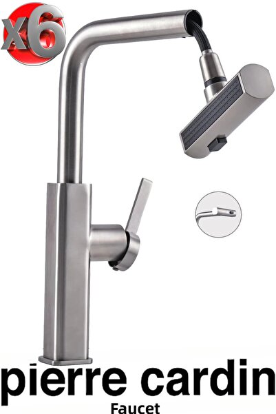 Pierre Cardin صنبور مطبخ حلزوني ذكي من إينوكس لوتس - صنبور مطبخ متين - (X6) 6...