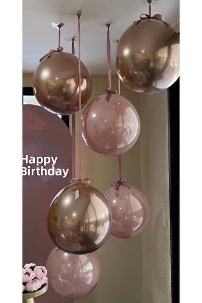 Çemrek Süs Parti Powder Brown Jumbo Balloon Set 18 Inch 12 Piece Set