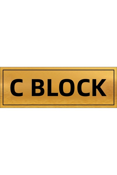 sıradışıhediyem لوح معدني ذهبي مع كتابة C BLOCK 20 × 7 سم