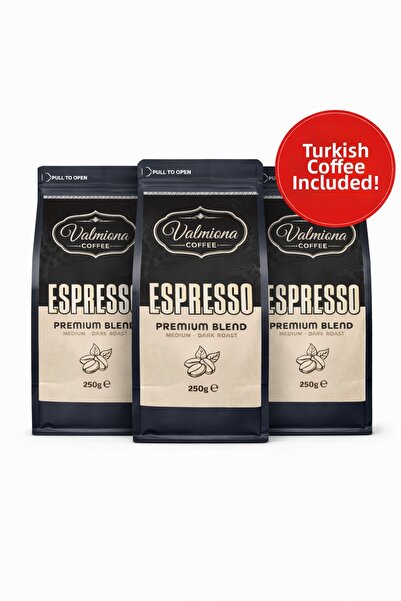 Valmiona Espresso Coffee Beans 3X250G – Medium Dark Roast Premium Blend Advan...