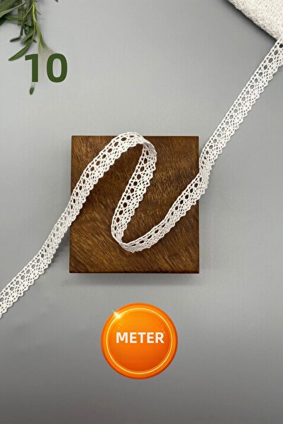 Ak Tuhafiye 10 Meters White Color Cotton Lace-Kopanaki Ribbon 10 Meters, 1.6 ...