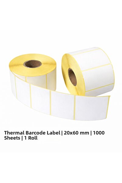Blue Label Θερμική Ετικέτα Barcode |   20x60 χιλ. |   1000 Τυλίγματα |   1 Ρολό