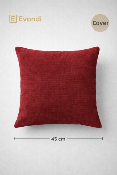 Evondi 45X45 Burgundy Throw Pillow Cover - Soft Textured Wipeable Decorative ...