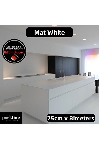 Packline Marketing Matte White Adhesive Foil Kitchen Cabinet and Furniture Co...
