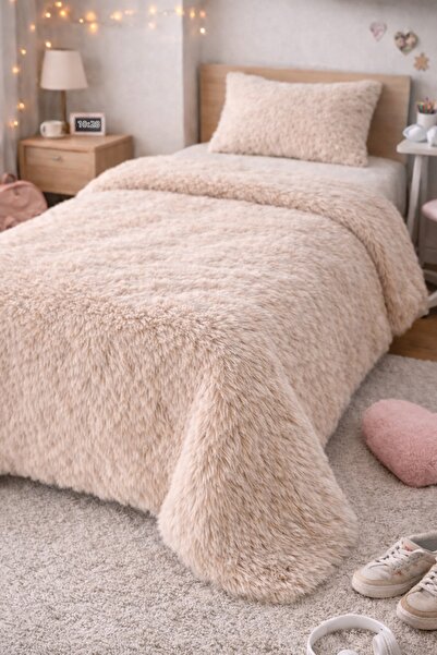 EYPRICH Kuzu Plush Bedspread and Pillow Set - Soft Textured 150X250Cm