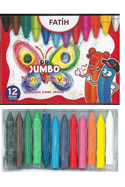 Fatih Candle Pastel Crayon Wax Crayon Jumbo 12 Colors