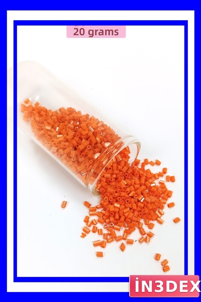İN3DEX Orange Cut Glass Beads 2mm 20 Grams Hobby Material