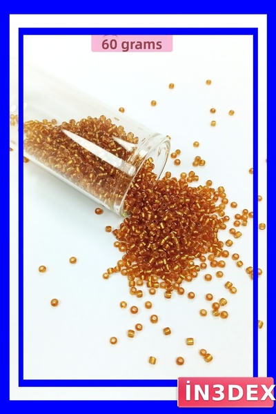 İN3DEX Dark Honey Color Bulk Glass Beads 2mm 60 Grams