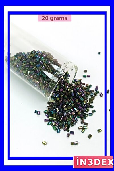 İN3DEX 2mm Cut Glass Beads 20 Grams Shiny Assorted Colors