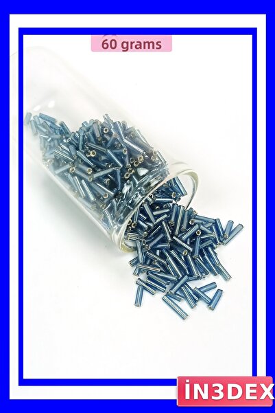 İN3DEX خرز أزرق سماوي طويل للقطع بقطر 2 مم وطول 10 مم