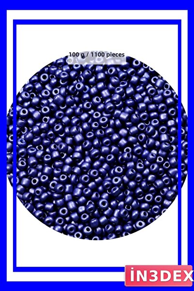 İN3DEX Navy Blue Glass Beads 4mm for Hobby and Jewelry Making