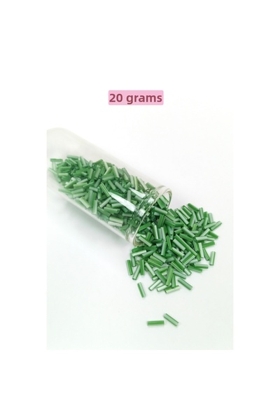 Mestore خرز قطع الأنابيب الطويلة قطر 2 مم طول 10 مم - 20 جرام - أخضر أبيض