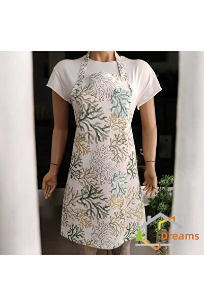 DÜŞLER EV TEKSTİLİ Patterned Adjustable Duck Fabric Chef's Kitchen Apron with...