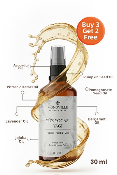 Monoville Face yoga oil 30 ml 100% pure and natural in glass bottle (face yog...