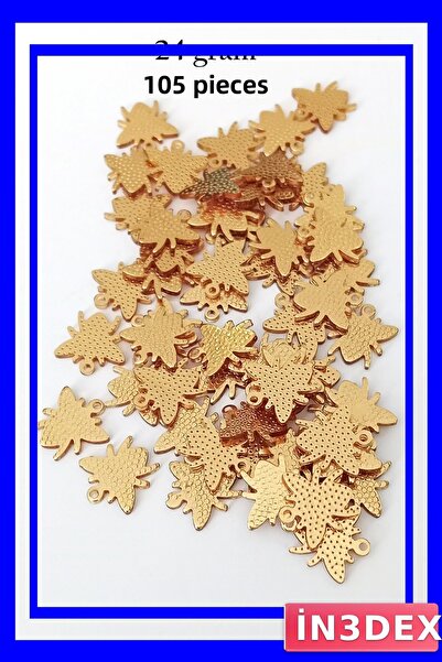 İN3DEX Gold Color Plexi Beads Set 105 Pieces Handicraft Accessories