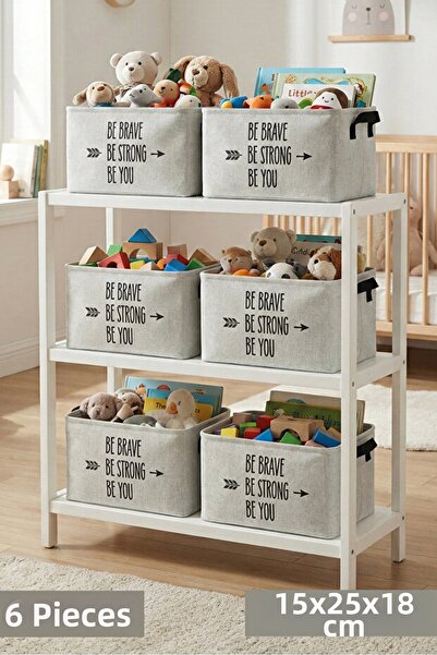 PH Prendi Home Κουτί αποθήκευσης 6 τεμαχίων μεγάλου μεγέθους γκρι 37x27x25 εκ...