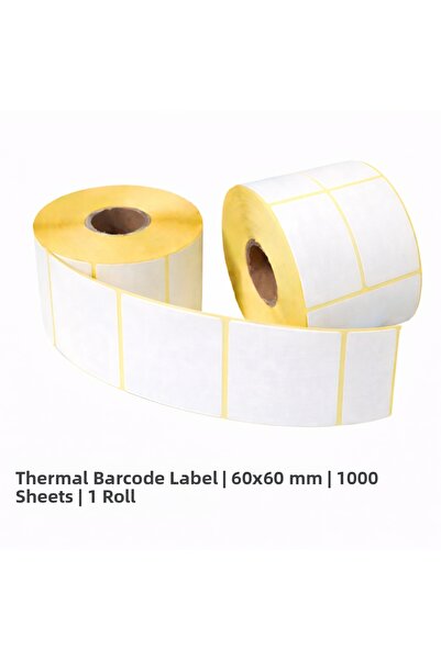 Blue Label Etichetă termică cu cod de bare |   60x60 mm |   1000 de înfășurăr...