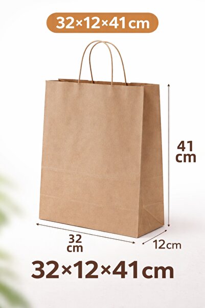 AMBALAJ DERYASI Kraft Bag 32X12X41 cm (50 Pieces) (Paper Bag)