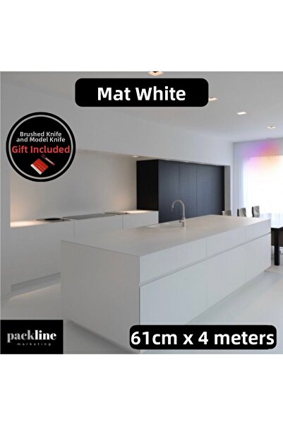 Packline Marketing Matte White Adhesive Foil Kitchen Cabinet and Furniture Co...