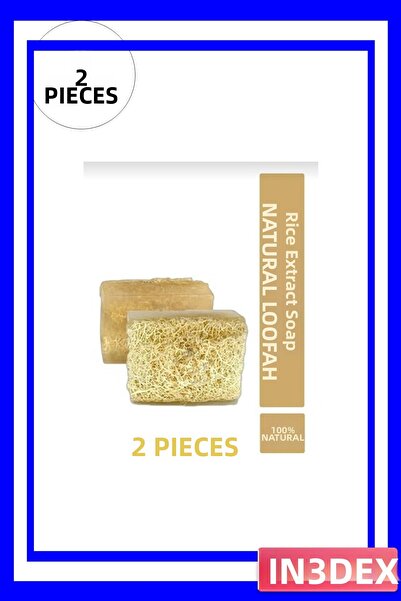 İN3DEX Natural Pumpkin Fiber and Rice Extract Skin Cleansing Soap 2-Pack