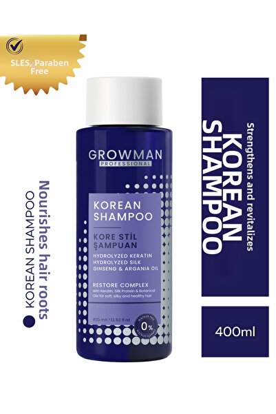 growman شامبو على الطراز الكوري 400 مل - موازن للرطوبة، يعطي لمعاناً ويعمل عل...