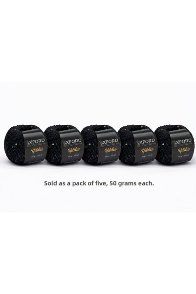 Oxford İplik Oxford Star Sequin String 5-Pack Black Sequins