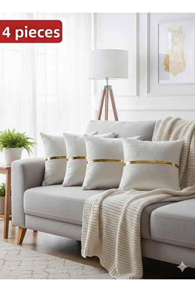 baladı home ev tekstil home collection طقم أغطية وسائد مخملية فاخرة مكون من 4...