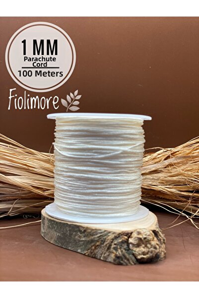 Fiolimore Parachute Cord Ecru Color 1 mm 1St Quality (1 Spool 45 Meters) Jewe...