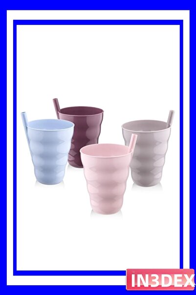 İN3DEX Glass with Straw Set, 3 Pieces, Packaged in a Bag