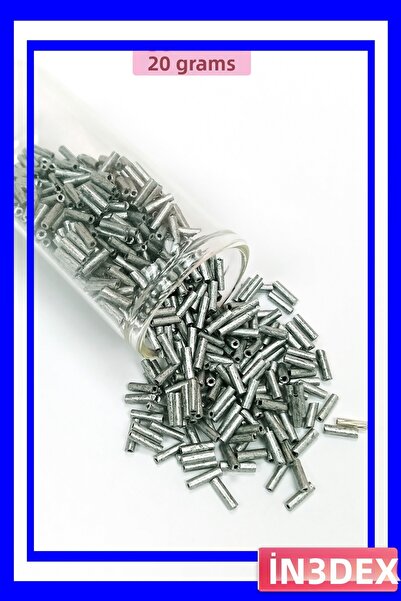 İN3DEX خرز فضي منقوش بقطر 2 مم وطول 10 مم