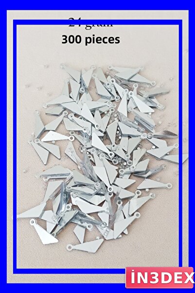 İN3DEX مجموعة خرز بلاستيكية معدنية بلون فضي من البليكسيجلاس 300 قطعة