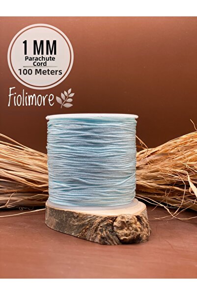 Fiolimore Parachute Cord Turquoise Color 1 mm 1St Quality (1 Spool 45 Meters)...