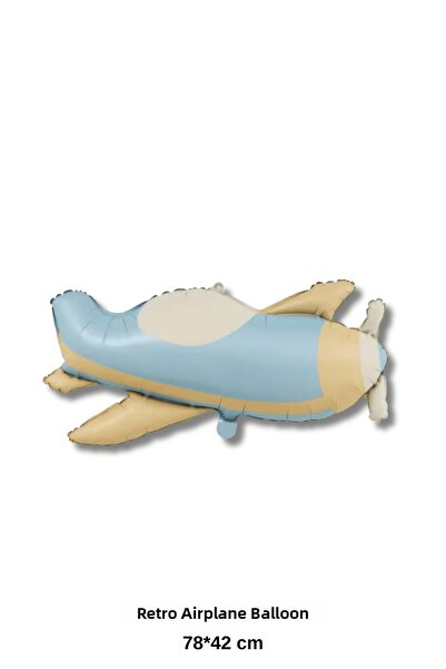 Bunloon Retro Airplane Shaped Foil Balloon 78×42 cm Blue