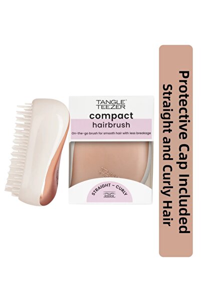 Tangle Teezer فرشاة شعر كومباكت ستايلر بغطاء بلون ذهبي وردي - مشط بحجم مناسب ...