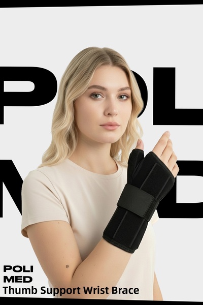 POLİMED Thumb Support Hand Splint Steel Thumb Brace Palm Steel Support Fixator