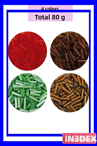 İN3DEX خرز قطع الأنابيب بطول 10 مم وقطر 2 مم، 4 خيارات ألوان