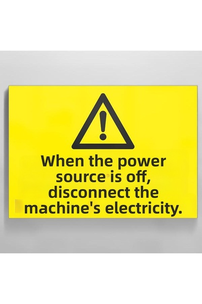 TECHNOPA When Welding Is Done, Turn Off the Machine's Electricity Warning Sig...