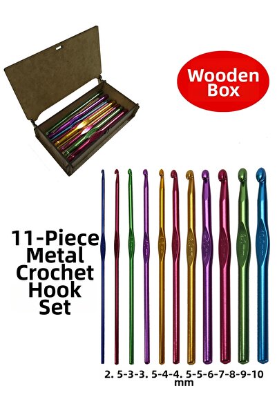 Deevine Craft Metal Handle Crochet Set Knitting Crochet 2.5-3-3.5-4-4.5-5-6-7...