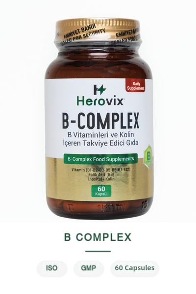 Herovix مركب فيتامين ب - امتصاص عالي - مكمل فيتامين ب لتعزيز التمثيل الغذائي ...