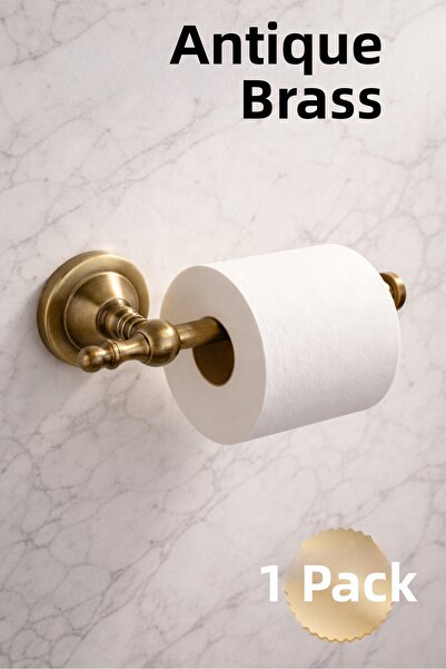 Badem10 Luxury Open Toilet Paper Holder Antique Yellow Finish Screw Mounted W...