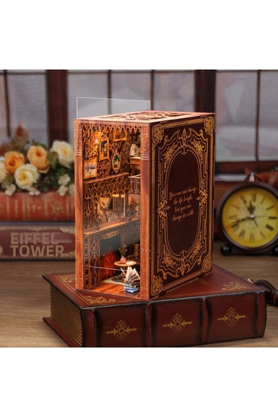 CUTEBEE Eternal Bookstore - مجموعة ألغاز ثلاثية الأبعاد ذاتية الصنع، مجموعة م...