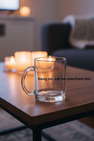 giftkonsept Hang on Let Me Overthink This Designed Funny Gift Glass Mug
