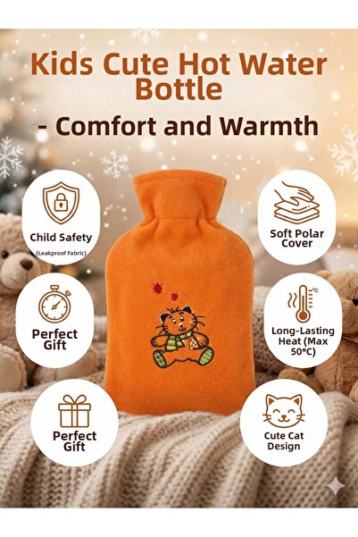 LOVYCO حقيبة ماء ساخن للأطفال مع غطاء من القطيفة - حقيبة حرارية ناعمة للأطفال...