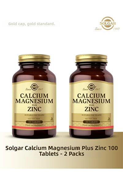 Solgar Calcium Magnesium Plus Zinc 100 Tablets 2 Pack